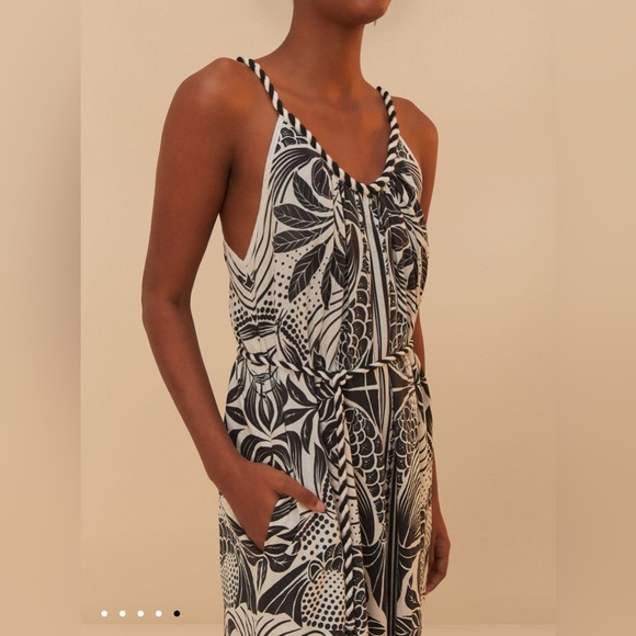 Farm Rio Off-White Monochrome Jumpsuit, Medium NWT - Picture 3 of 9